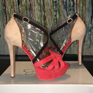 Sz 8 Mutil-Colored Jessica Simpson Suede Sandals